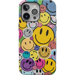 All Smiles | Smiley Face Sticker Case iPhone Case get.casely Bold + MagSafe® iPhone 15 Pro Max