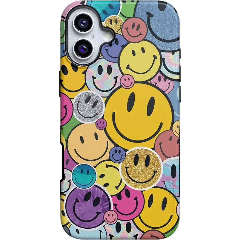 All Smiles | Smiley Face Sticker Case iPhone Case get.casely Bold + MagSafe® iPhone 16 Plus 