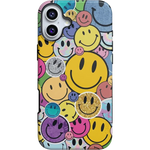 All Smiles | Smiley Face Sticker Case iPhone Case get.casely Bold + MagSafe® iPhone 16 Plus