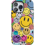 All Smiles | Smiley Face Sticker Case iPhone Case get.casely Bold + MagSafe® iPhone 16 Pro Max 