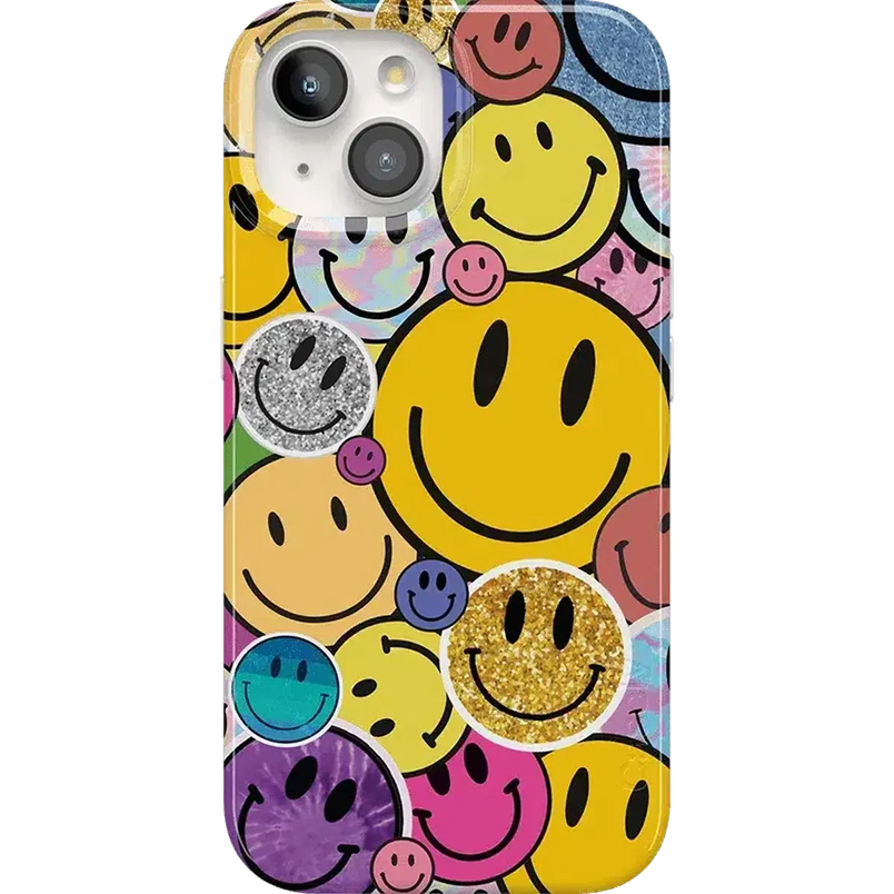 All Smiles | Smiley Face Sticker Case iPhone Case get.casely Classic + MagSafe® iPhone 15 Plus
