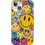 All Smiles | Smiley Face Sticker Case iPhone Case get.casely Classic + MagSafe® iPhone 15 Plus