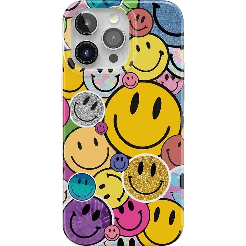 All Smiles | Smiley Face Sticker Case iPhone Case get.casely Classic + MagSafe® iPhone 15 Pro Max 
