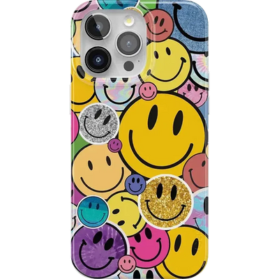 All Smiles | Smiley Face Sticker Case iPhone Case get.casely Classic + MagSafe® iPhone 15 Pro Max 