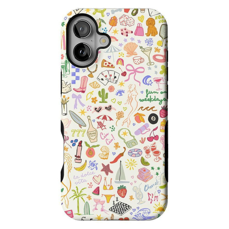 All the Fun Things | Fun on Weekdays Case iPhone Case get.casely Bold + MagSafe® iPhone 16 Plus