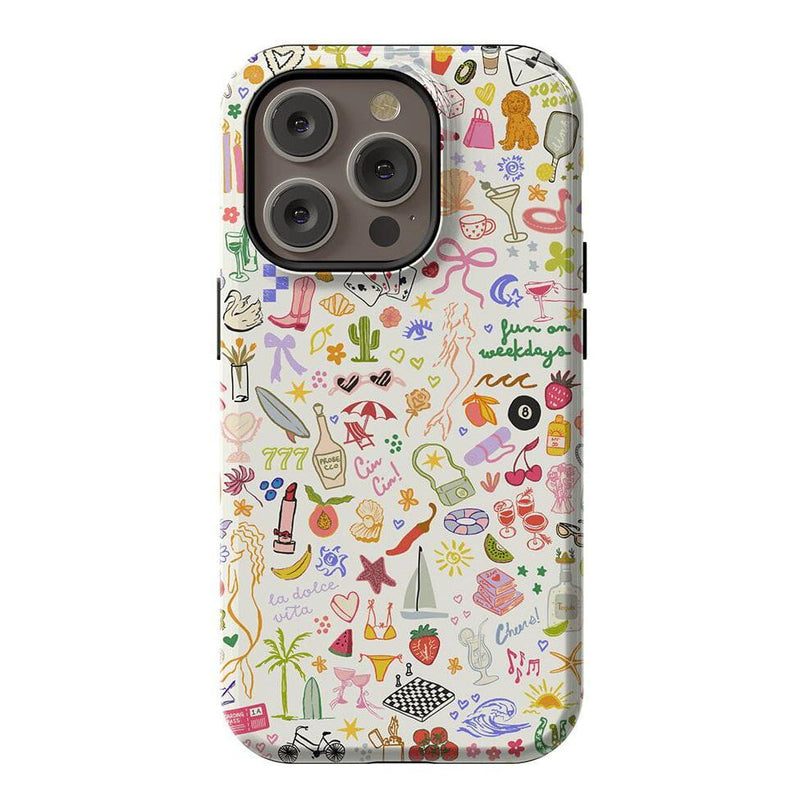 All the Fun Things | Fun on Weekdays Case iPhone Case get.casely Essential + MagSafe® iPhone 15 Pro