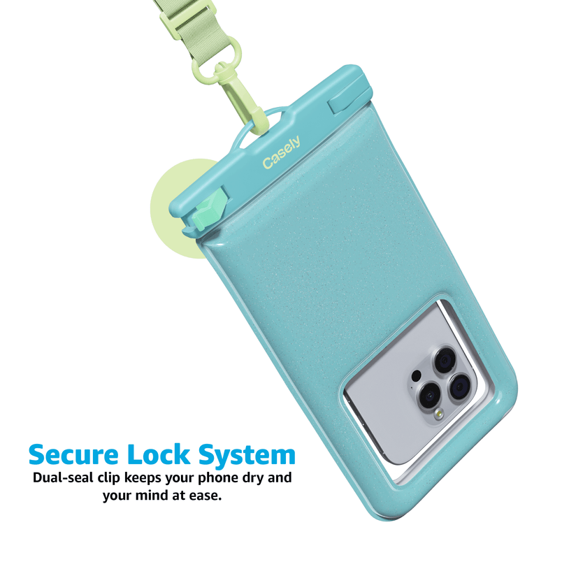AquaBuddy | Aquamarine Ocean Blue Shimmer Waterproof Phone Pouch AquaBuddy get.casely 