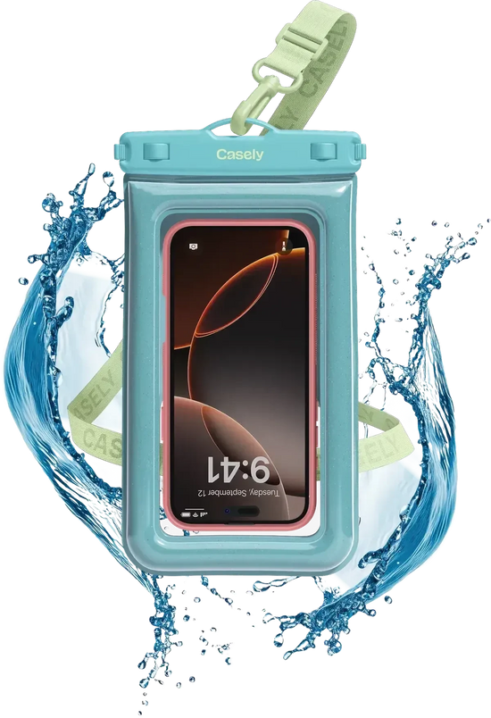 AquaBuddy | Aquamarine Ocean Blue Shimmer Waterproof Phone Pouch AquaBuddy get.casely 