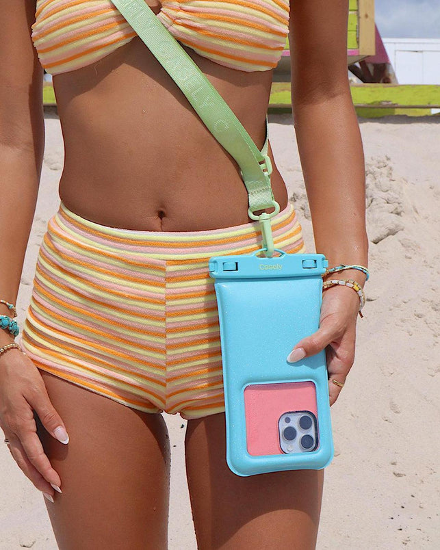 AquaBuddy | Aquamarine Ocean Blue Shimmer Waterproof Phone Pouch AquaBuddy get.casely 