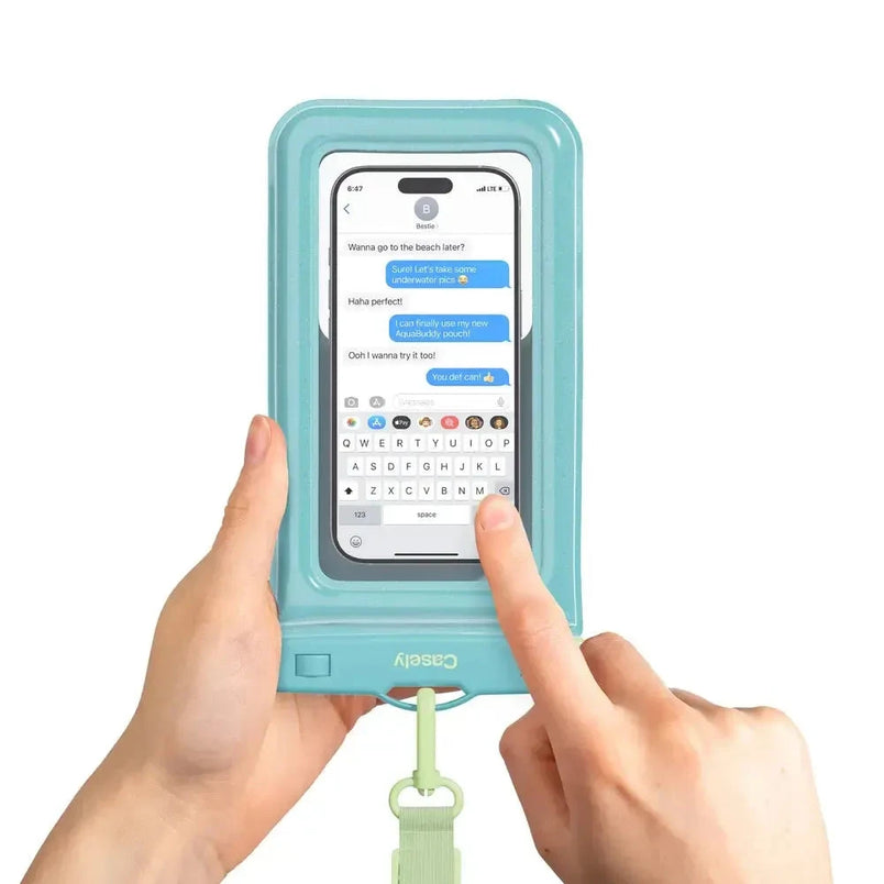 AquaBuddy | Aquamarine Ocean Blue Shimmer Waterproof Phone Pouch AquaBuddy get.casely 
