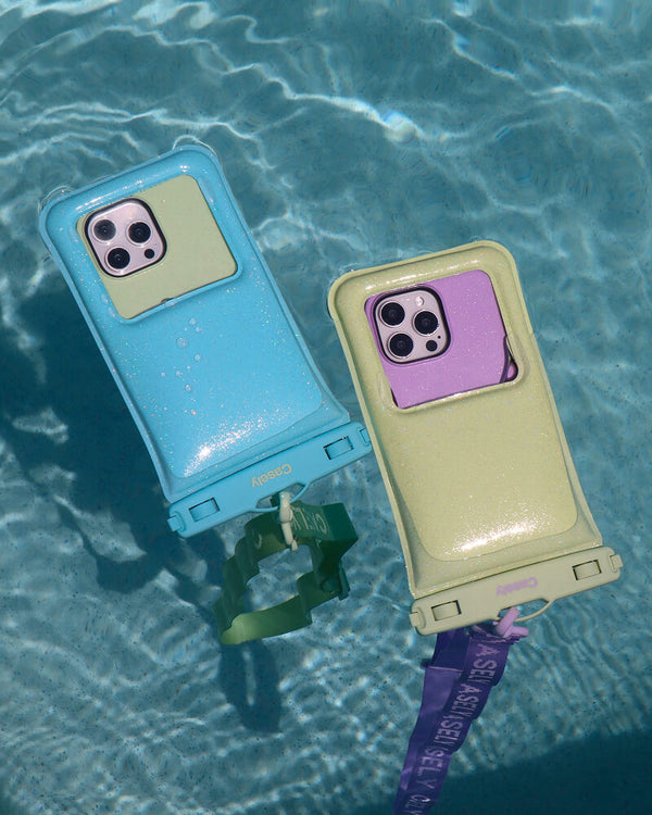 AquaBuddy | Kiwi Kiss Matcha Green Shimmer Waterproof Phone Pouch