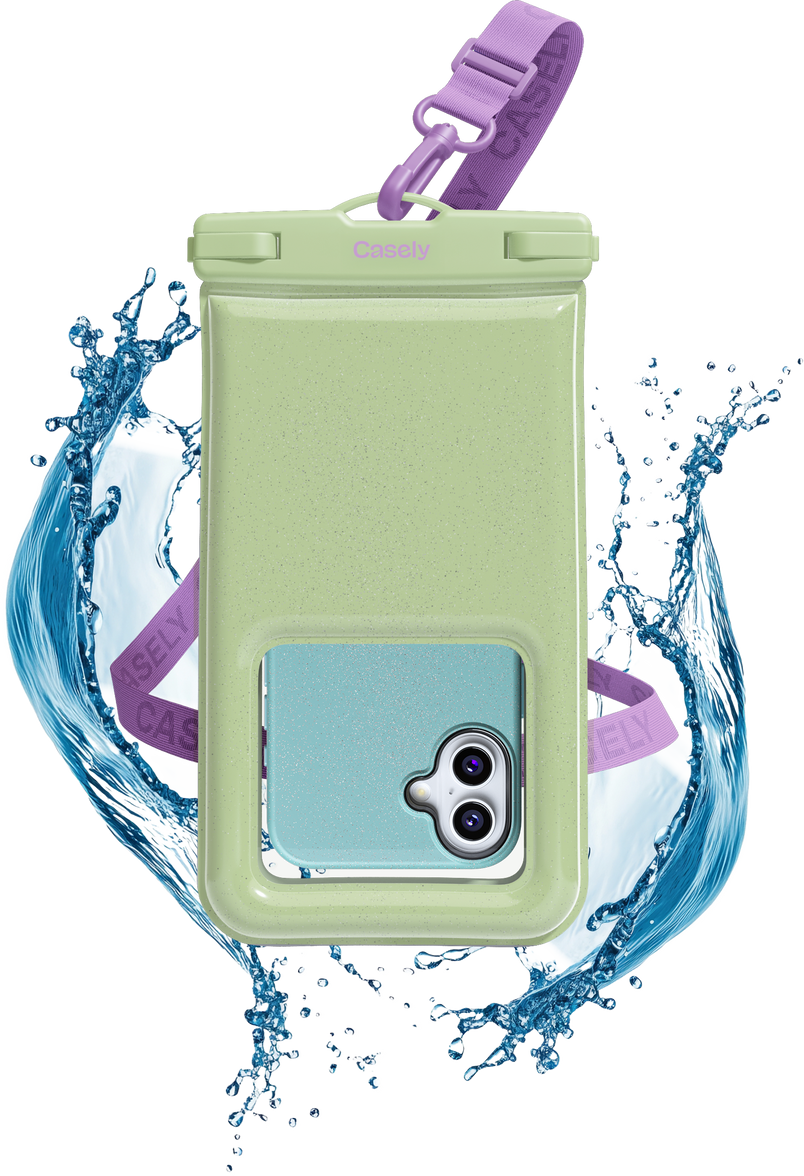 AquaBuddy | Kiwi Kiss Matcha Green Shimmer Waterproof Phone Pouch AquaBuddy get.casely 