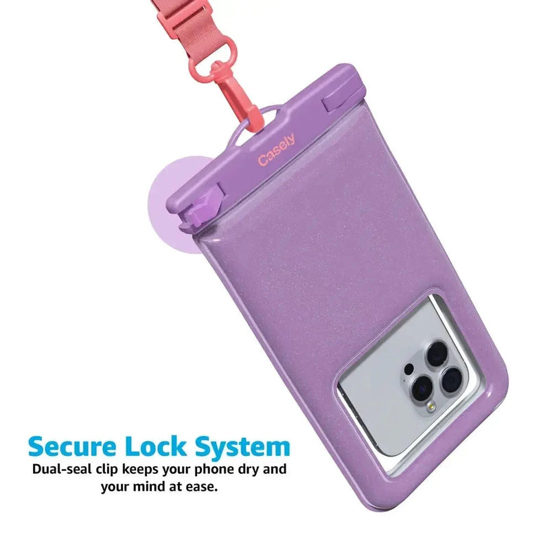 AquaBuddy | Lavender Waves Purple Shimmer Waterproof Phone Pouch AquaBuddy get.casely 