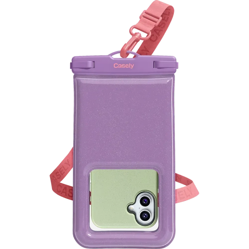 AquaBuddy | Lavender Waves Purple Shimmer Waterproof Phone Pouch AquaBuddy get.casely 