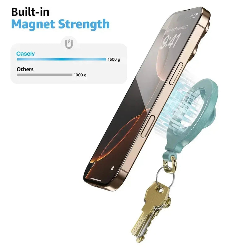 Aquamarine | Ocean Blue Shimmer MagRing+ with Keychain MagRing+ get.casely 