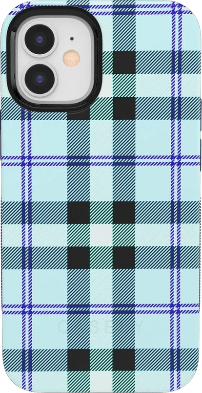 As if! | Light Blue Plaid Case iPhone Case get.casely Bold iPhone 12 Mini 