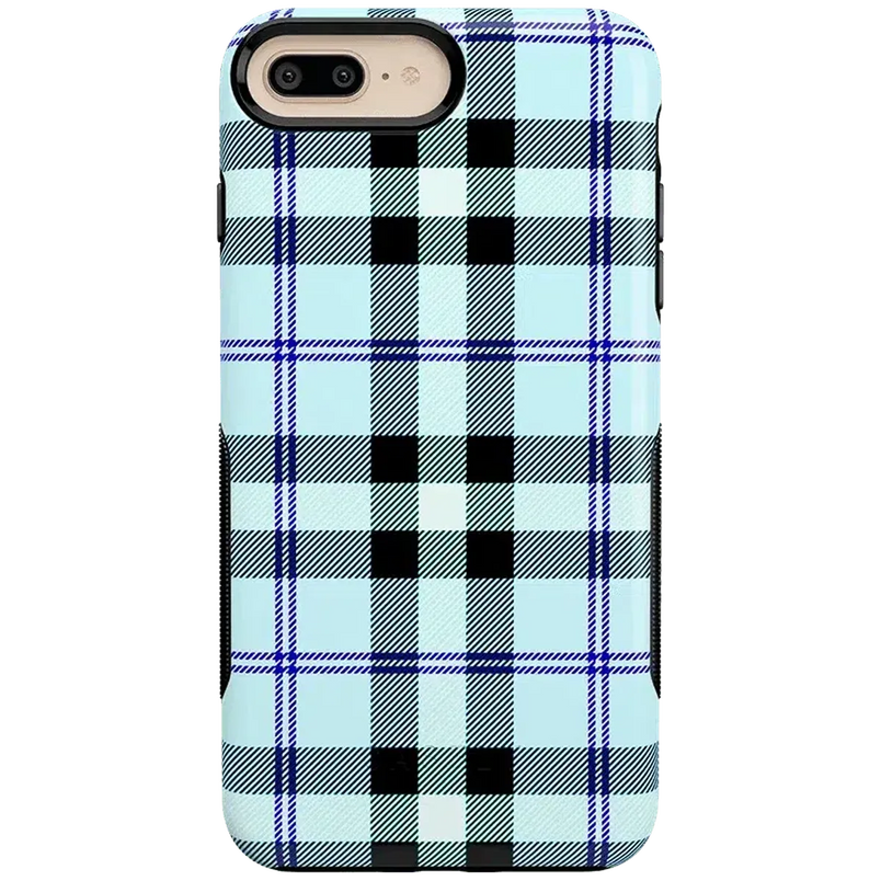 As if! | Light Blue Plaid Case iPhone Case get.casely Bold iPhone 6/7/8 Plus 