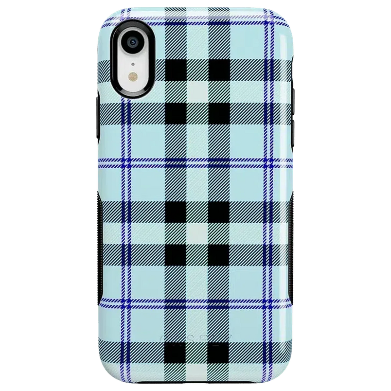 As if! | Light Blue Plaid Case iPhone Case get.casely Bold iPhone XR 