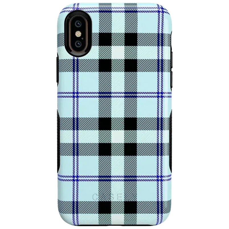 As if! | Light Blue Plaid Case iPhone Case get.casely Bold iPhone XS Max 