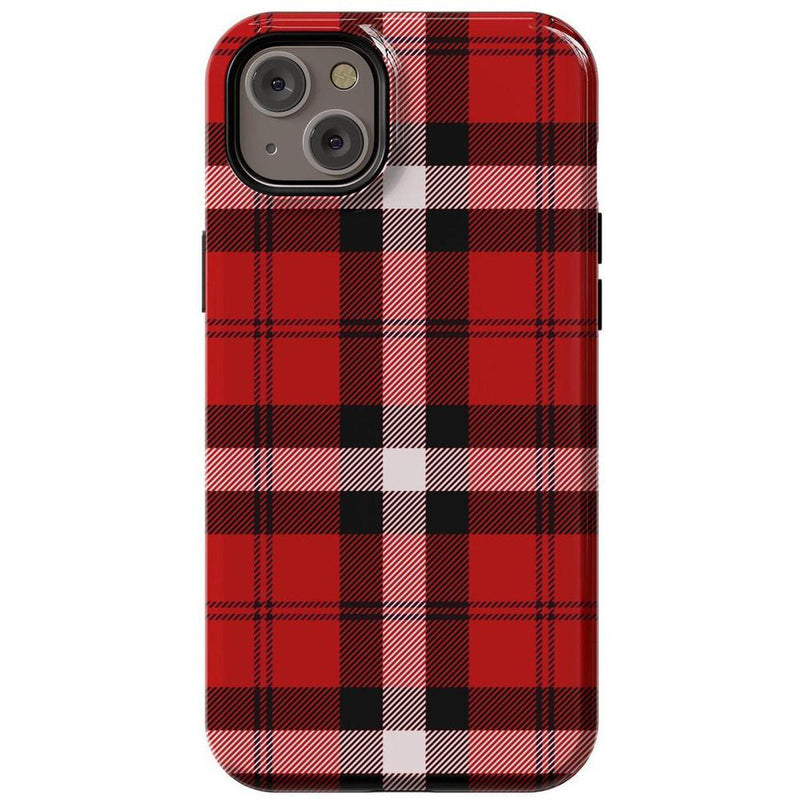 As if! | Red Plaid iPhone Case Phone Case get.casely Essential + MagSafe® iPhone 14 Plus
