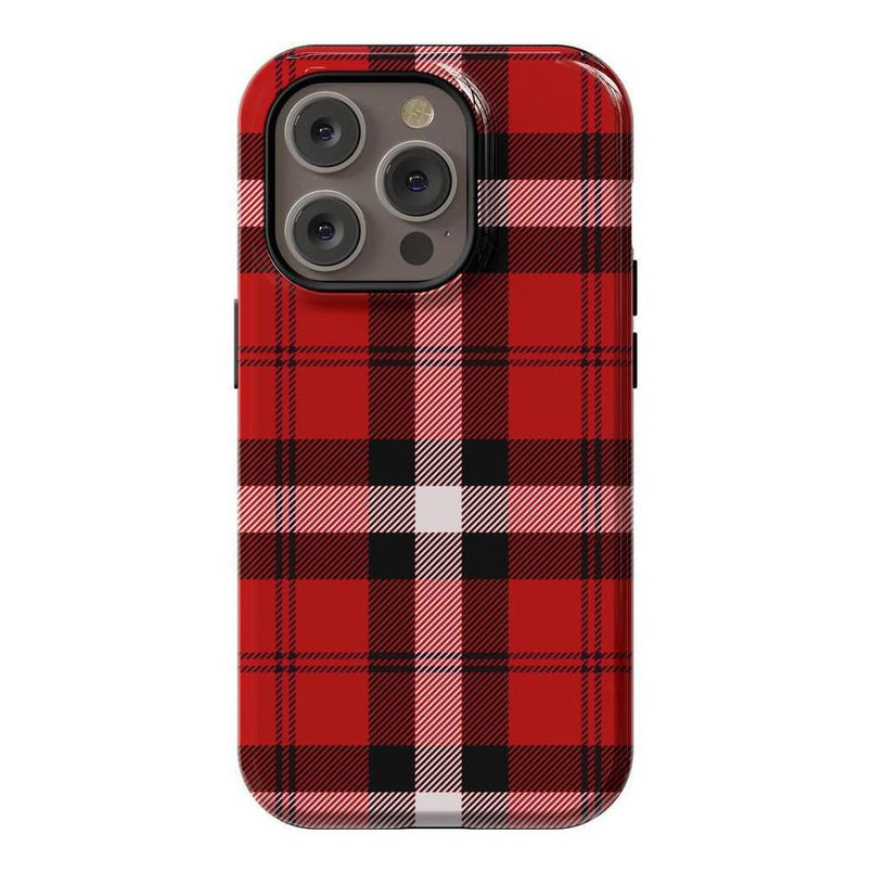 As if! | Red Plaid iPhone Case Phone Case get.casely Essential + MagSafe® iPhone 14 Pro