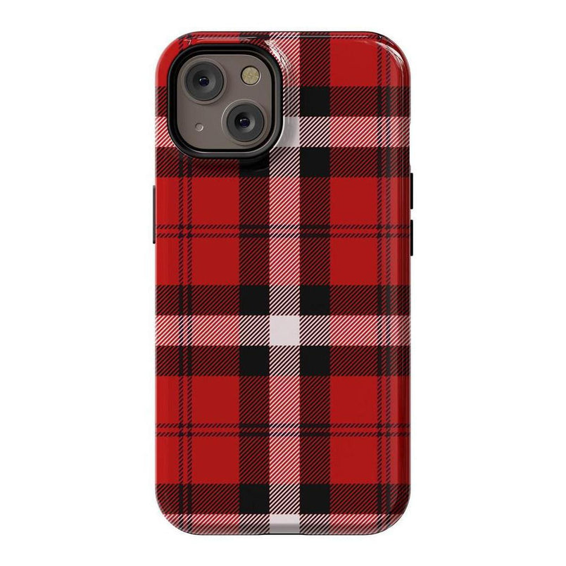 As if! | Red Plaid iPhone Case Phone Case get.casely Essential + MagSafe® iPhone 14