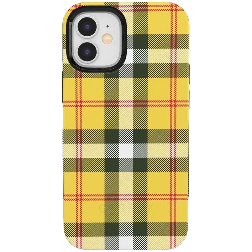 As if! | Yellow Plaid iPhone Case iPhone Case get.casely Bold iPhone 12 Mini 