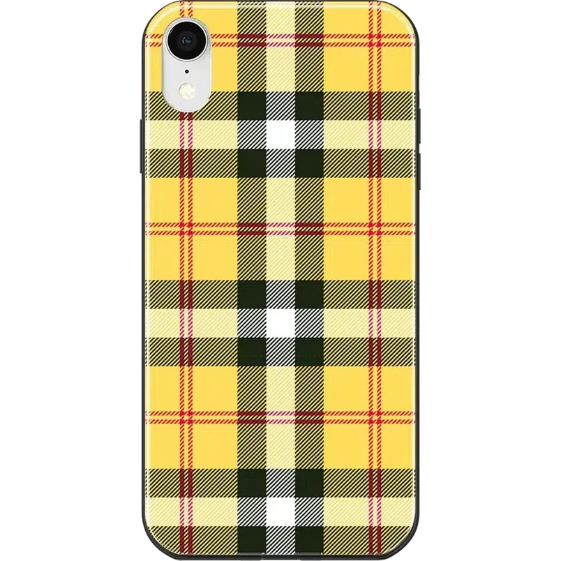 As if! | Yellow Plaid iPhone Case iPhone Case get.casely Classic iPhone X / XS 