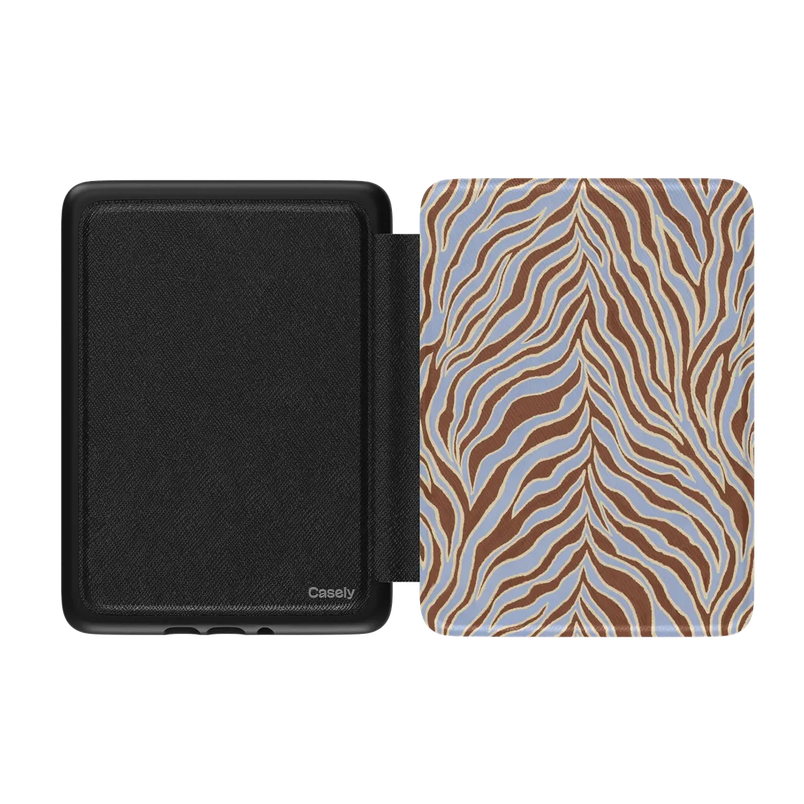 Untamed | Brown & Blue Zebra Kindle Case