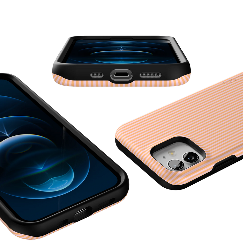 Stripes and the City | Orange & Pink Pinstripe Case