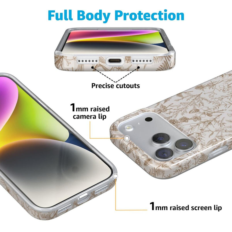 Beige Garden | Neutral Floral Case iPhone Case get.casely 