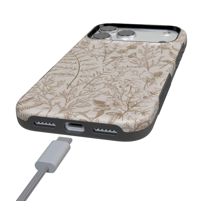 Beige Garden | Neutral Floral Case iPhone Case get.casely 