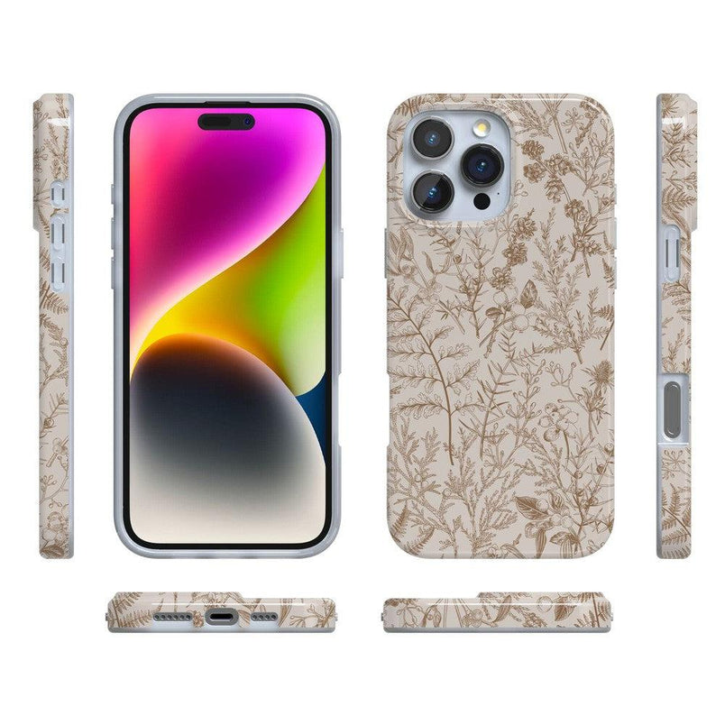 Beige Garden | Neutral Floral Case iPhone Case get.casely 