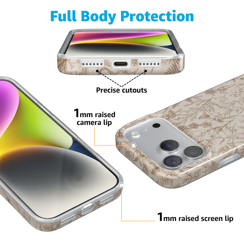 Beige Garden | Neutral Floral Case iPhone Case get.casely 