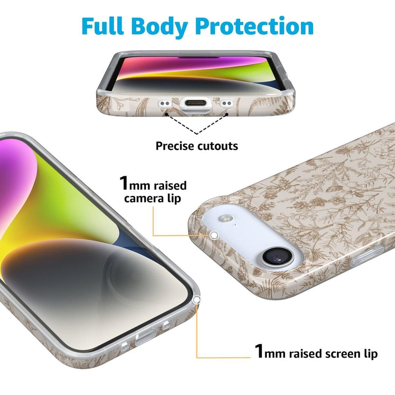 Beige Garden | Neutral Floral Case iPhone Case get.casely 