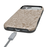 Beige Garden | Neutral Floral Case iPhone Case get.casely