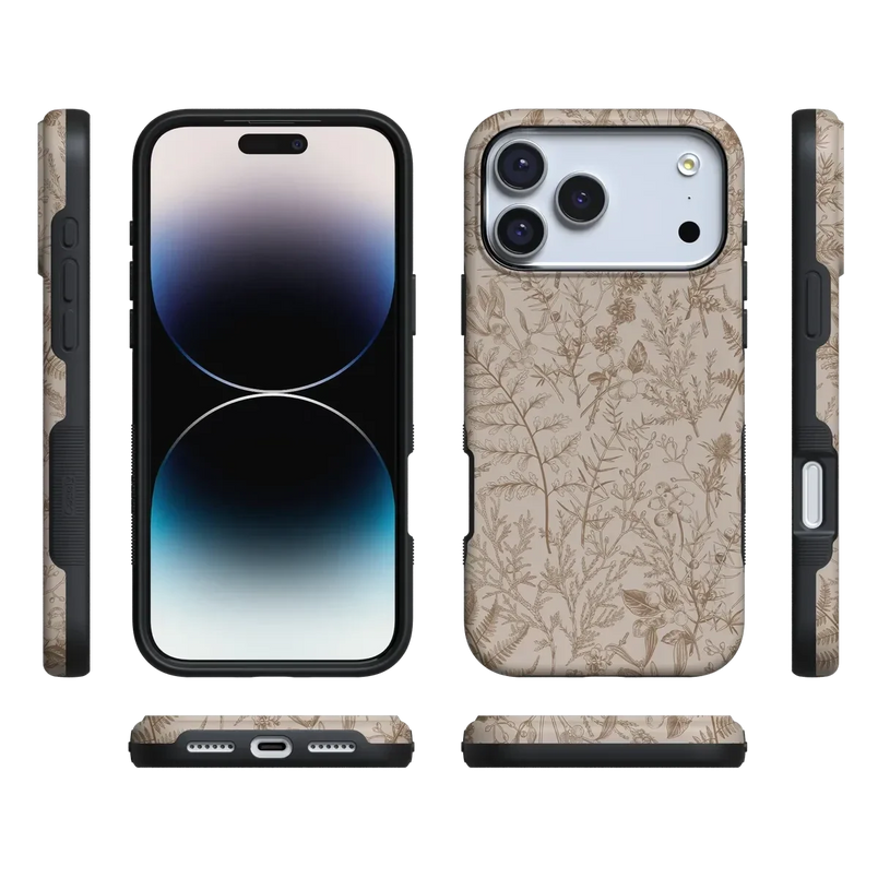 Beige Garden | Neutral Floral Case iPhone Case get.casely