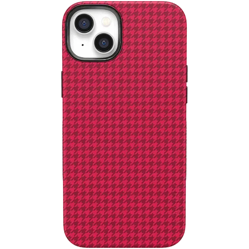 Best Dressed | Pink Houndstooth Case iPhone Case get.casely Bold + MagSafe® iPhone 14 Plus