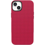 Best Dressed | Pink Houndstooth Case iPhone Case get.casely Bold + MagSafe® iPhone 14 Plus