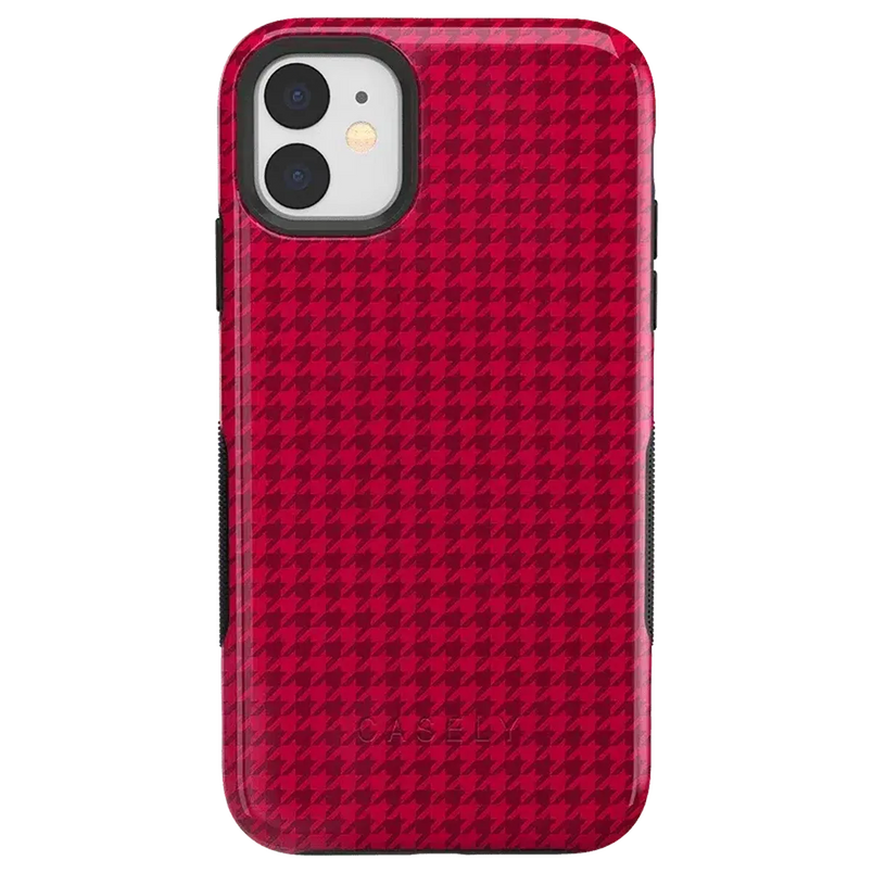 Best Dressed | Pink Houndstooth Case iPhone Case get.casely Bold iPhone 11