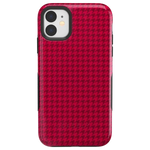 Best Dressed | Pink Houndstooth Case iPhone Case get.casely Bold iPhone 11