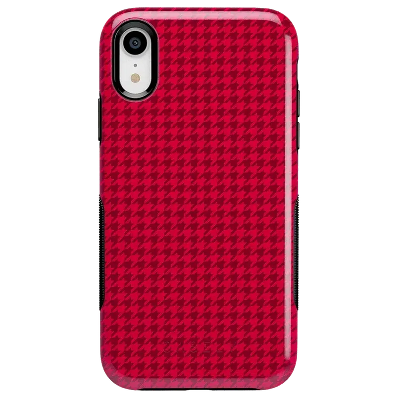 Best Dressed | Pink Houndstooth Case iPhone Case get.casely Bold iPhone XR 
