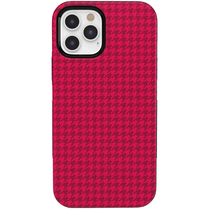 Best Dressed | Pink Houndstooth Case iPhone Case get.casely Bold + MagSafe® iPhone 12 Pro Max