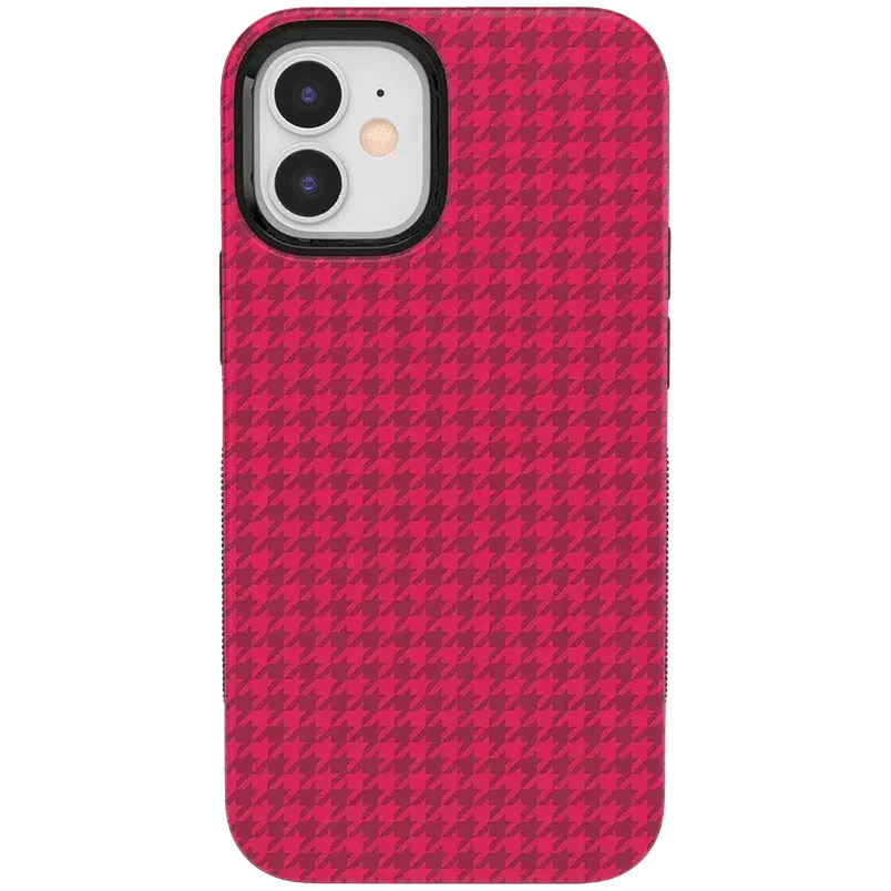 Best Dressed | Pink Houndstooth Case iPhone Case get.casely Bold + MagSafe® iPhone 12
