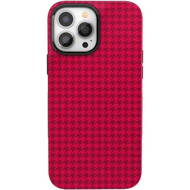 Best Dressed | Pink Houndstooth Case iPhone Case get.casely Bold + MagSafe® iPhone 13 Pro Max