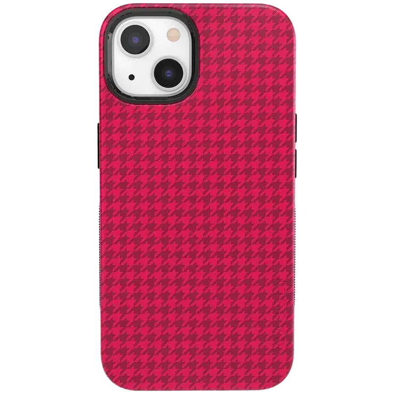 Best Dressed | Pink Houndstooth Case iPhone Case get.casely Bold + MagSafe® iPhone 13