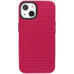 Best Dressed | Pink Houndstooth Case iPhone Case get.casely Bold + MagSafe® iPhone 13