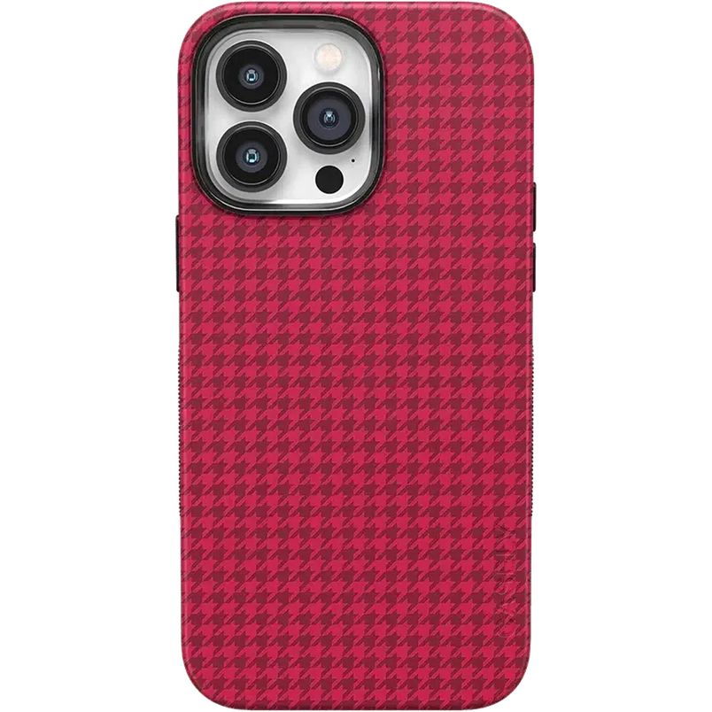 Best Dressed | Pink Houndstooth Case iPhone Case get.casely Bold + MagSafe® iPhone 14 Pro Max