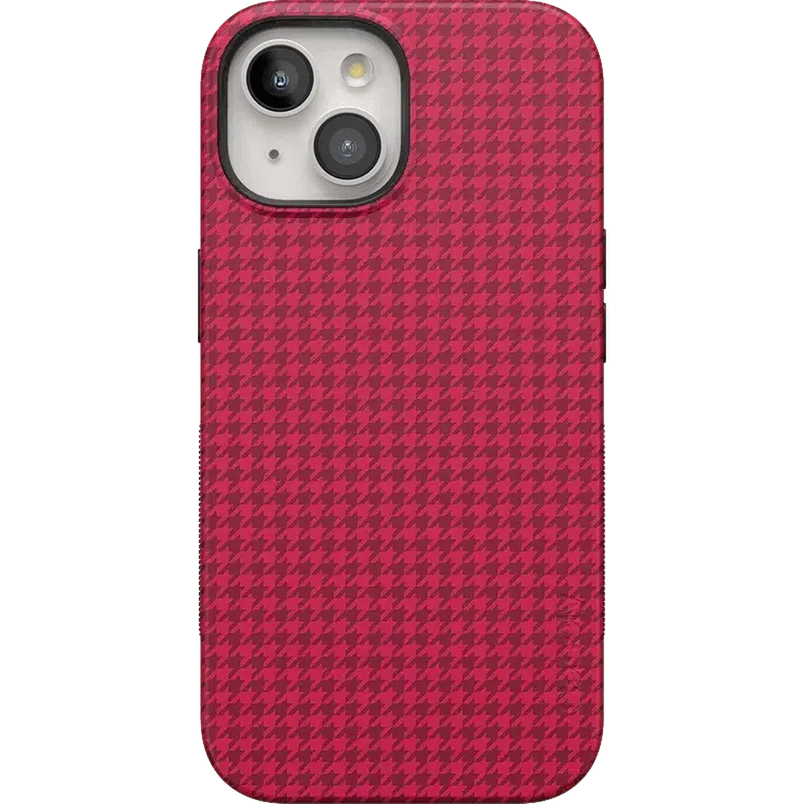 Best Dressed | Pink Houndstooth Case iPhone Case get.casely Bold + MagSafe® iPhone 15