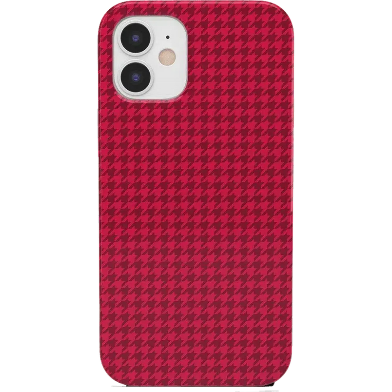 Best Dressed | Pink Houndstooth Case iPhone Case get.casely Classic iPhone 12